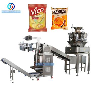 Shanghai manufacturer chips filling sealing machine automatic puffed food weighing packing machine CE certificated